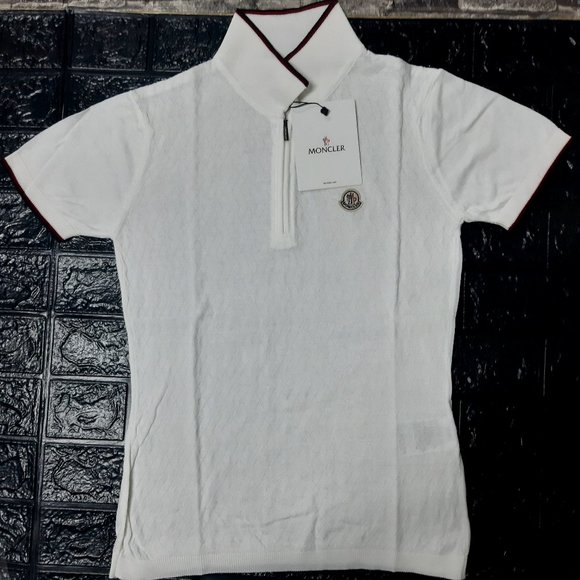 Brand New Moncler White Polo Cheap